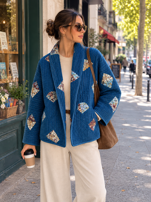 Blossom Quilt coat Sewing Pattern beginner friendly, Sizes XXS-4XL jacket pattern