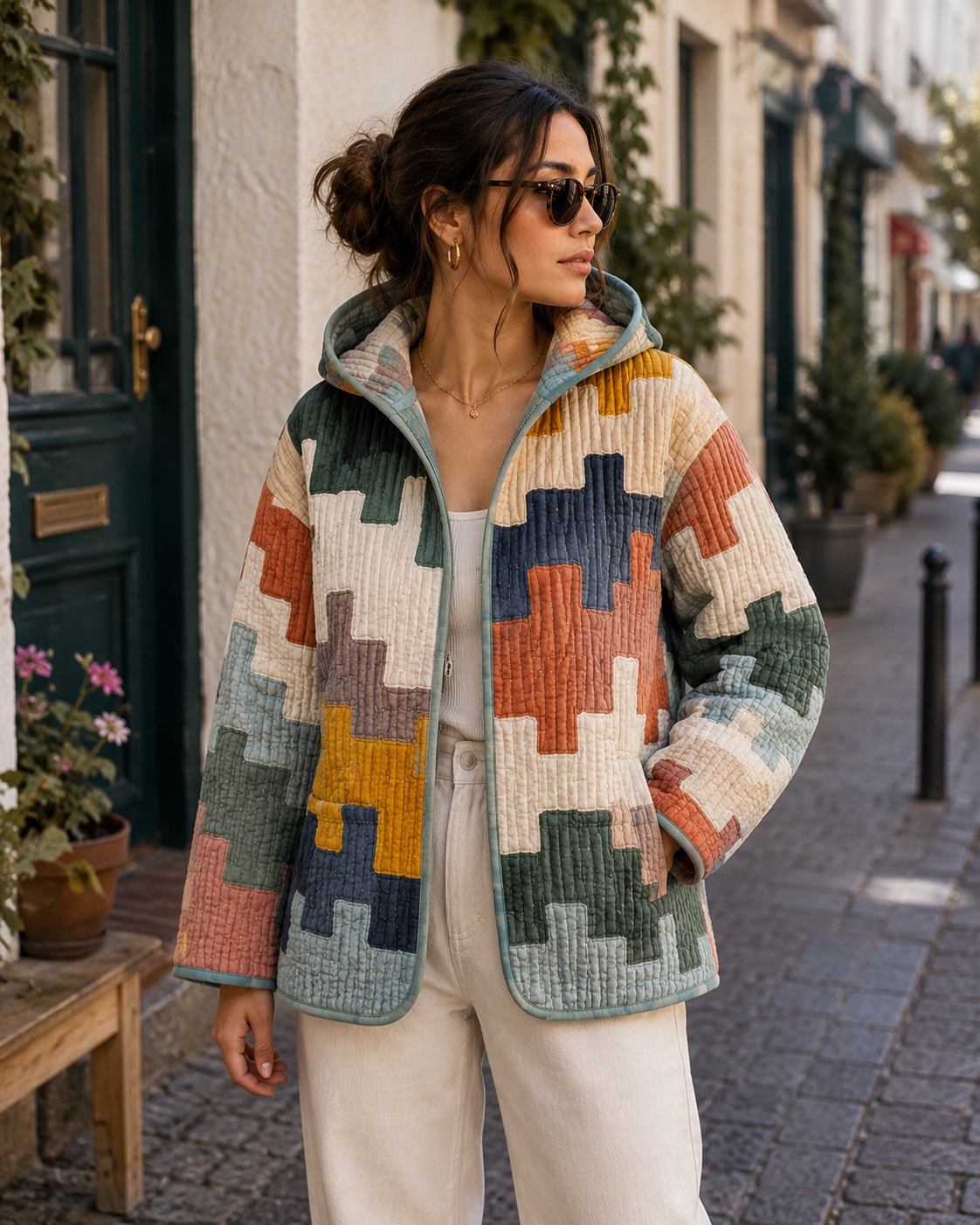 Hooded Quilted Jacket Sewing Pattern | Beginner Friendly, Sizes XXS-4XL