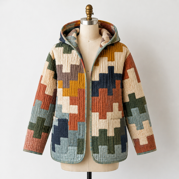 Hooded Quilted Jacket Sewing Pattern | Beginner Friendly, Sizes XXS-4XL
