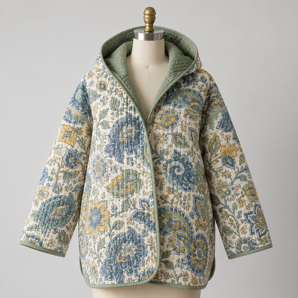 Hooded Quilted Jacket Sewing Pattern Beginner friendly Sizes XXS-4XL.