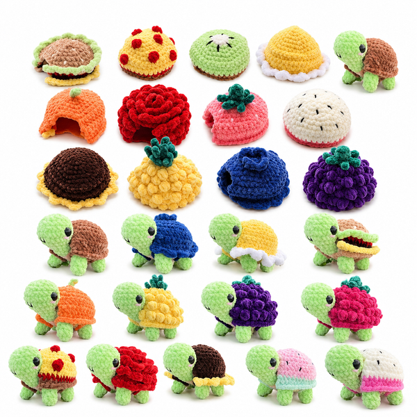 Crochet Turtle with Removable Shells Pattern Bundle 15+ Interchangeable Shell Designs