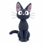 Crochet Black Cat Amigurumi Pattern Anime-Inspired Sitting Cat Plush with Expressive Face Kawaii Black Cat Softie Crochet Pattern