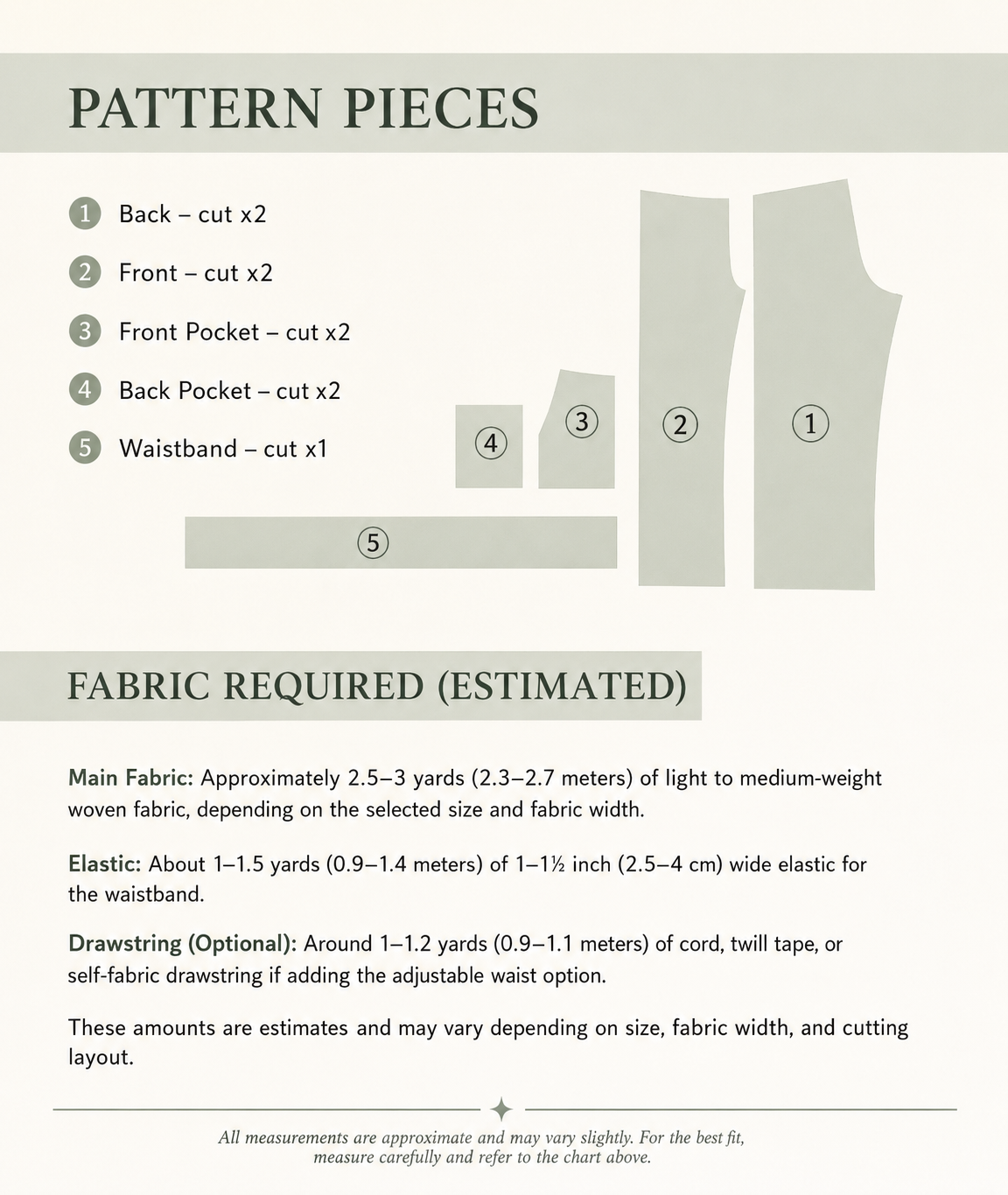 Nova Pants Sewing Pattern wide leg pants Beginner Friendly