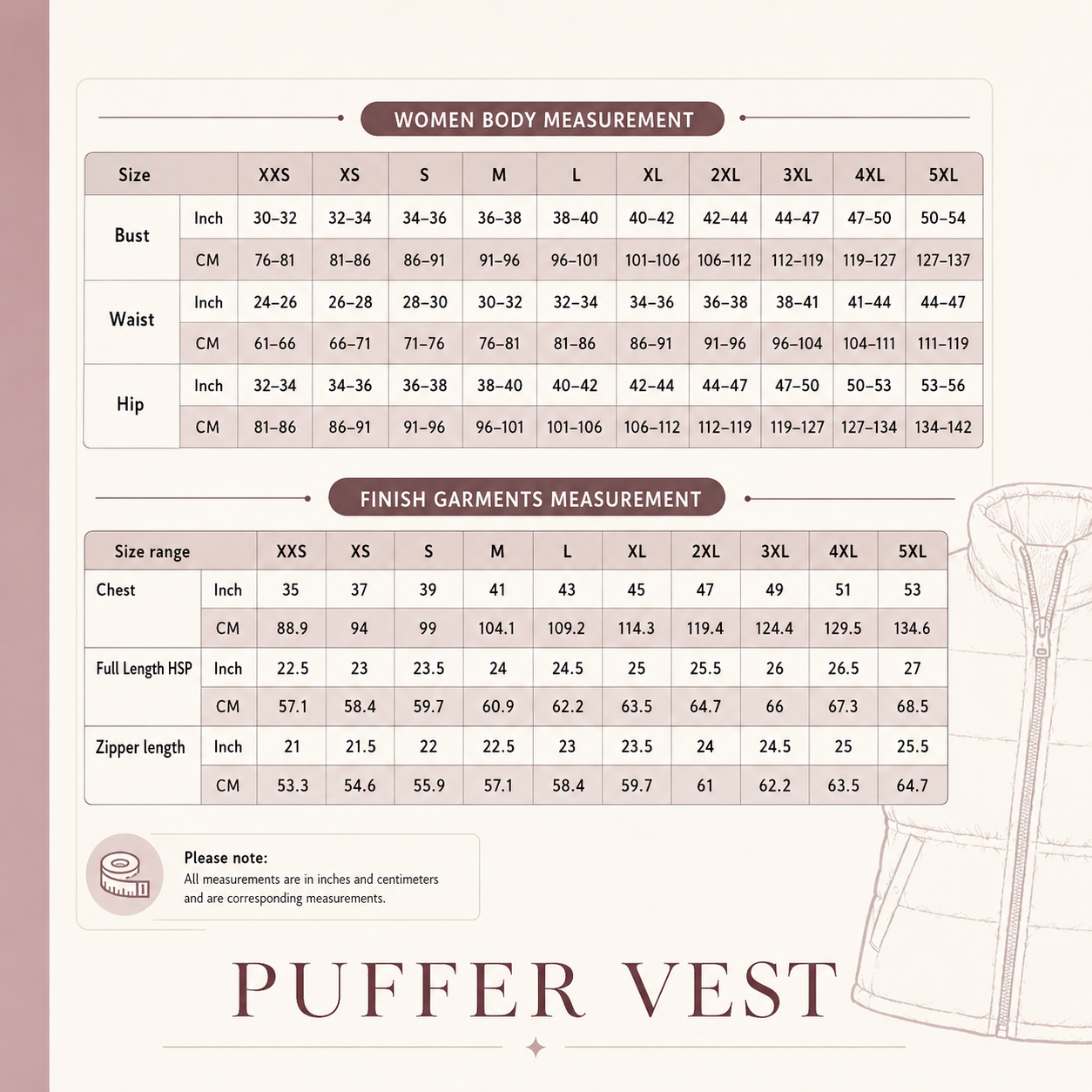 Jersey Puffer Vest Sewing Pattern Confident Beginner, Sizes XXS-5XL