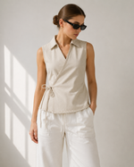 Side Tie Tank blouse Sewing Pattern Beginner Friendly, Sizes XXS 5XL
