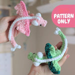 Mini Baby Dragon Crochet Pattern Kawaii Pocket Dragon Plush with Wings No Sew Amigurumi Dragon Softie.