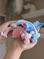 Mini Baby Dragon Crochet Pattern Kawaii Pocket Dragon Plush with Wings No Sew Amigurumi Dragon Softie.