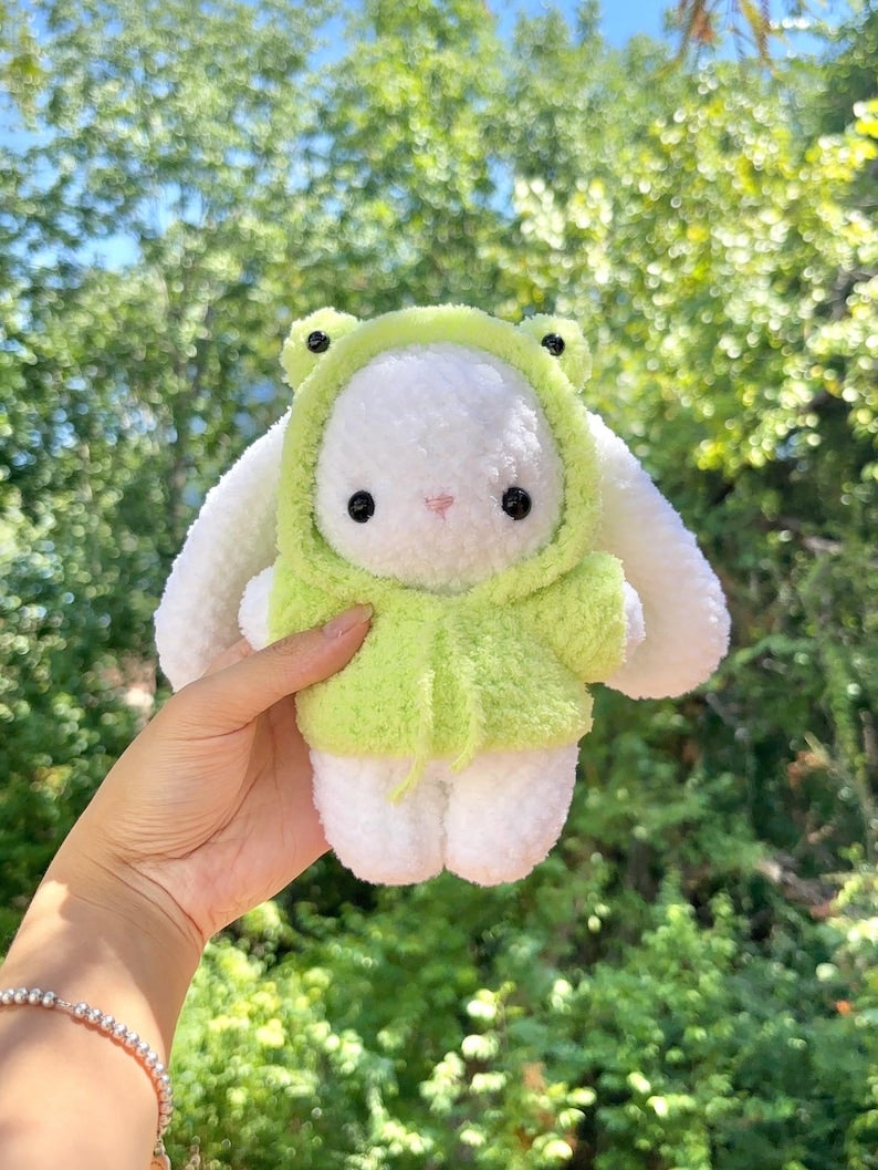 9-in-1 Crochet Bunny in Costume Pattern Bundle – Kawaii Bunny with Interchangeable Animal Hoodies | Amigurumi Bunny Plush with 9 Outfit Designs
