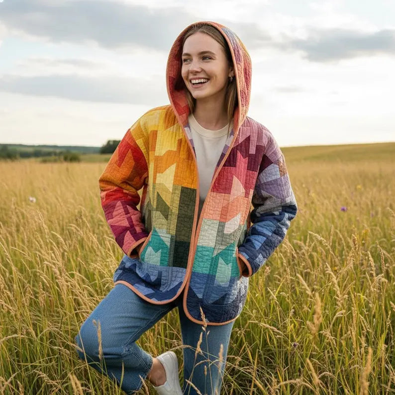 Hooded Quilted Jacket Sewing Pattern | Beginner Friendly, Sizes XXS-4XL (Instant Download)