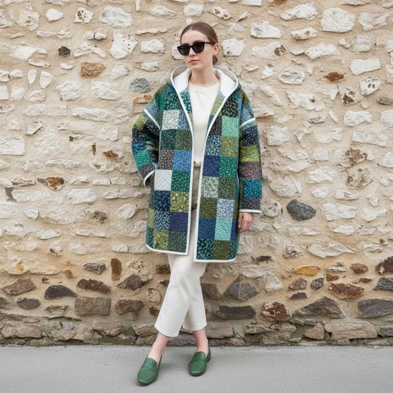 Florence Quilt Coat Beginner Sewing Pattern Sizes XXS-4XL Jacket Cardigan Long Coat