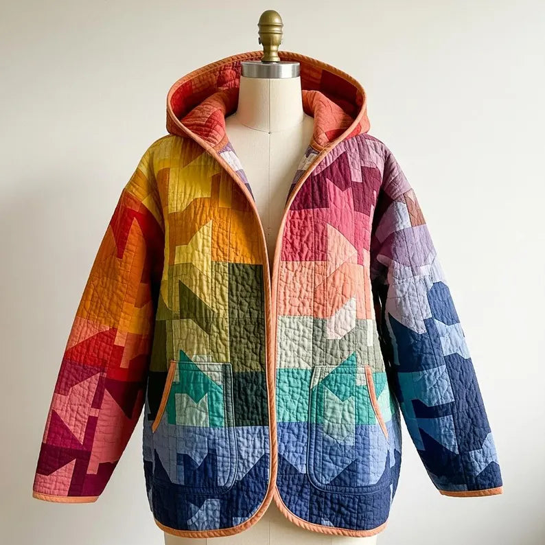 Hooded Quilted Jacket Sewing Pattern | Beginner Friendly, Sizes XXS-4XL (Instant Download)