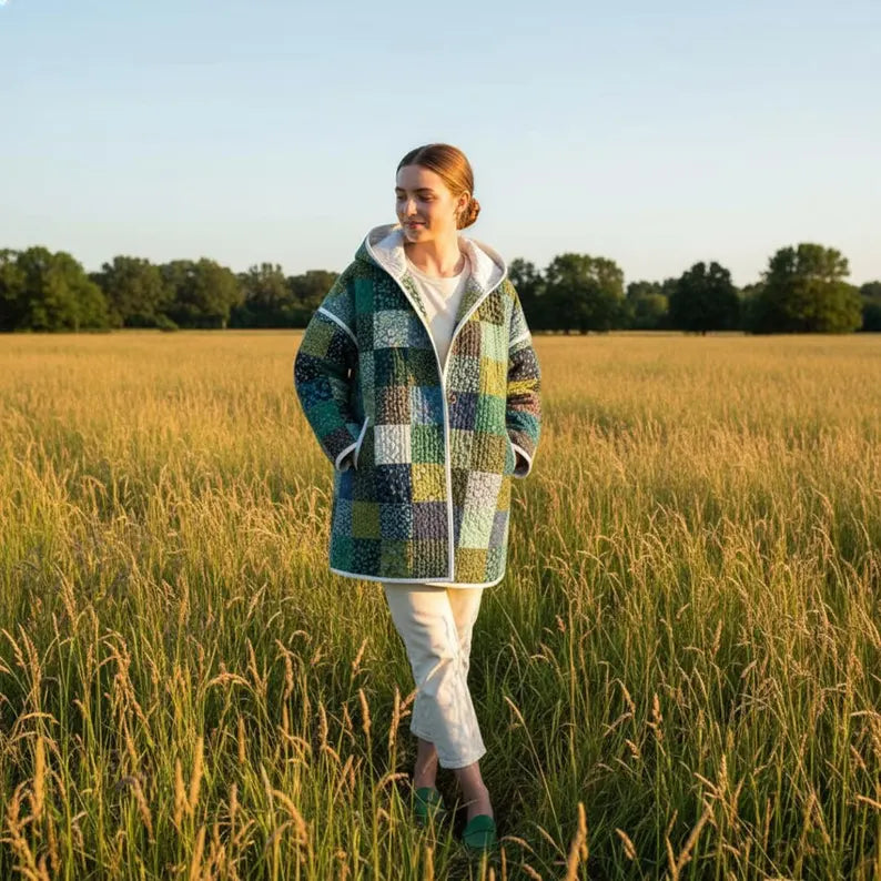 Florence Quilt Coat Beginner Sewing Pattern Sizes XXS-4XL Jacket Cardigan Long Coat
