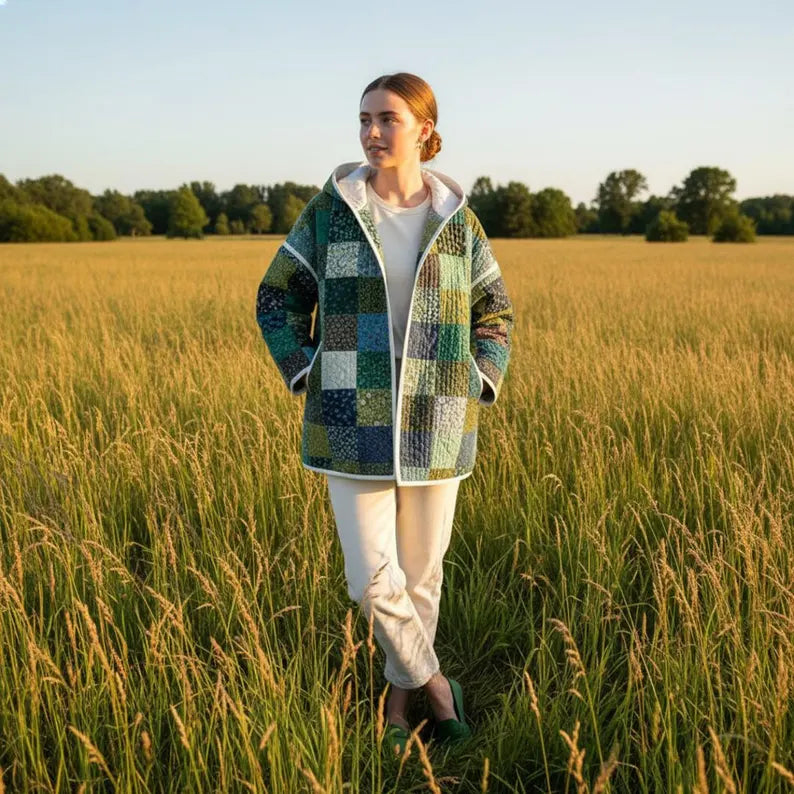 Florence Quilt Coat Beginner Sewing Pattern Sizes XXS-4XL Jacket Cardigan Long Coat