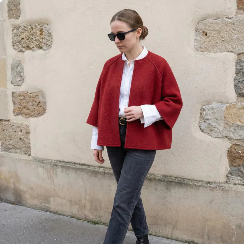 wool jacket Sewing Pattern | Beginner Friendly, Sizes XXS-4XL | coat Pattern | cashmere cardigan (Instant Download)