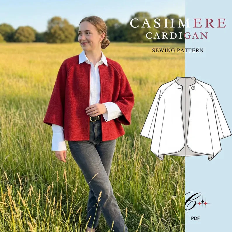 wool jacket Sewing Pattern | Beginner Friendly, Sizes XXS-4XL | coat Pattern | cashmere cardigan (Instant Download)