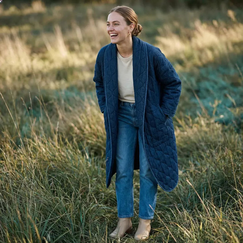 Nora Quilt Coat Sewing Pattern Beginner-Friendly, XXS-4XL Jacket Cardigan Pattern