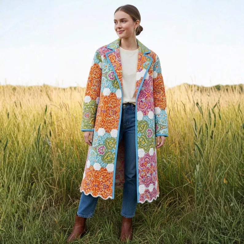 Sunset Patchwork Coat Sewing Pattern | Beginner-Friendly, XXS-4XL (Instant Download)