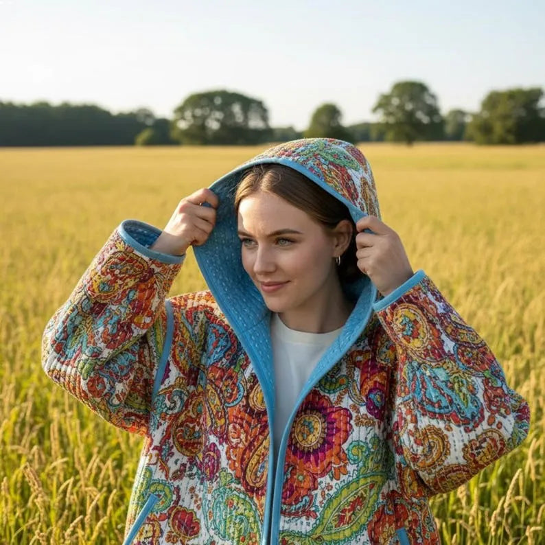 Hooded Quilted Jacket Sewing Pattern | Beginner friendly | Sizes XXS-4XL (Instant Download)