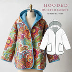 Hooded Quilted Jacket Sewing Pattern Beginner friendly Sizes XXS-4XL.