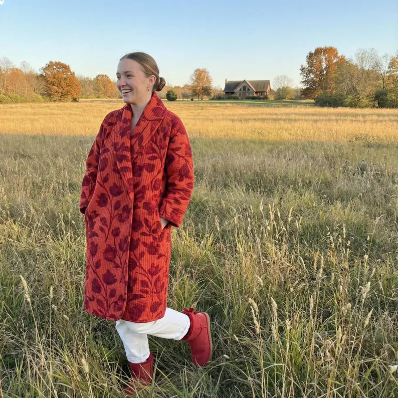 Nora Quilt Coat Sewing Pattern Beginner-Friendly, XXS-4XL Jacket Cardigan Pattern