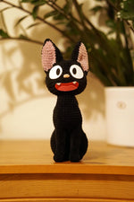 Crochet Black Cat Amigurumi Pattern Anime-Inspired Sitting Cat Plush with Expressive Face Kawaii Black Cat Softie Crochet Pattern