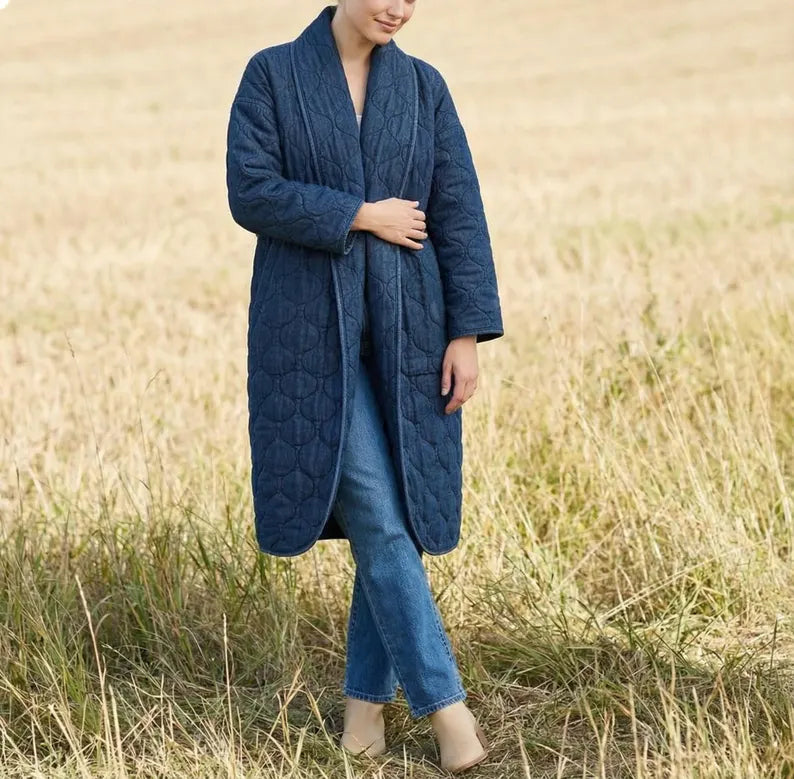 Nora Quilt Coat Sewing Pattern Beginner-Friendly, XXS-4XL Jacket Cardigan Pattern