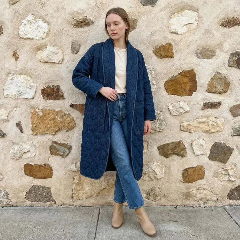Nora Quilt Coat Sewing Pattern Beginner-Friendly, XXS-4XL Jacket Cardigan Pattern
