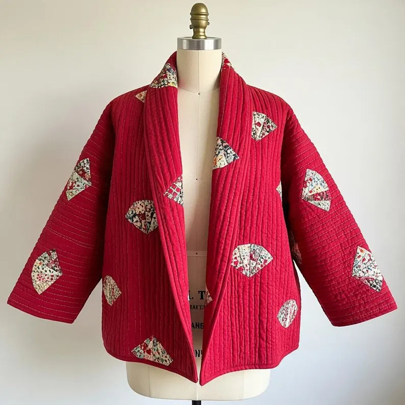 Blossom Quilt coat Sewing Pattern beginner friendly, Sizes XXS-4XL jacket pattern