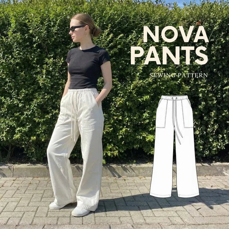Nova Pants PDF Sewing Pattern | wide leg pants | Beginner Friendly (Instant Download)