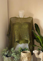 Crochet Mesh Crop Top Poncho Pattern Boho Open Weave Summer Shrug Easy Oversized Beach Cover Up Crochet Pattern