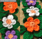Whimsical Wildflower Crochet Garland Pattern Floral Vine Wall Hanging with Leaves & Flowers | Home Decor Garland Crochet Pattern.