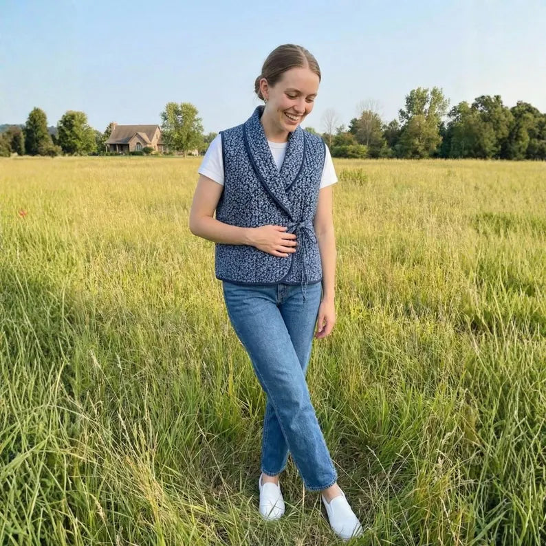 Blossom Quilted Vest Sewing Pattern | Beginner Friendly, Sizes XXS-5XL (Instant Download)