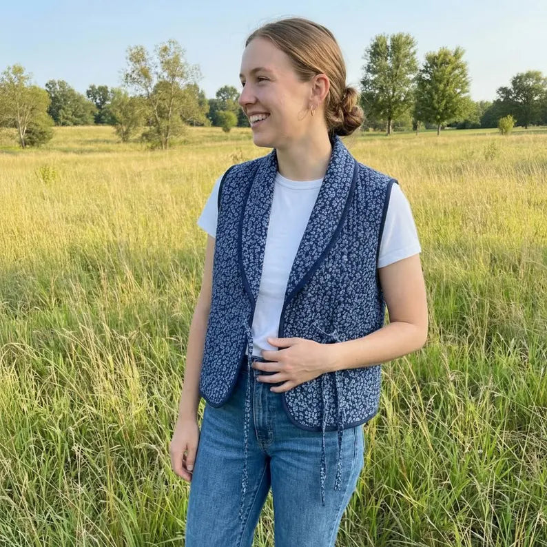 Blossom Quilted Vest Sewing Pattern | Beginner Friendly, Sizes XXS-5XL (Instant Download)