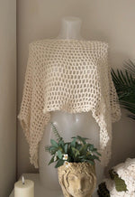 Crochet Mesh Crop Top Poncho Pattern Boho Open Weave Summer Shrug Easy Oversized Beach Cover Up Crochet Pattern