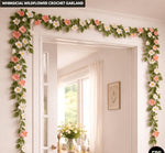 Whimsical Wildflower Crochet Garland Pattern Floral Vine Wall Hanging with Leaves & Flowers | Home Decor Garland Crochet Pattern.