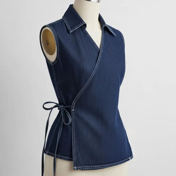 Side Tie Tank blouse Sewing Pattern Beginner Friendly, Sizes XXS 5XL