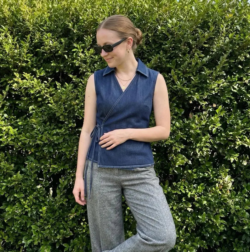 Side Tie Tank blouse Sewing Pattern | Beginner Friendly, Sizes XXS 5XL (Instant Download)