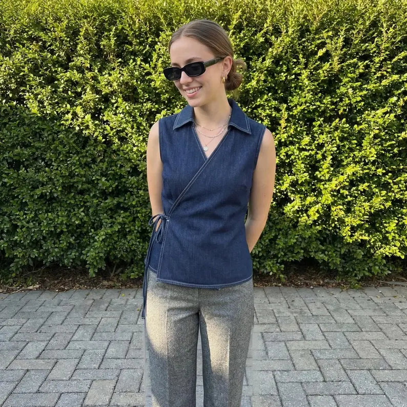 Side Tie Tank blouse Sewing Pattern | Beginner Friendly, Sizes XXS 5XL (Instant Download)