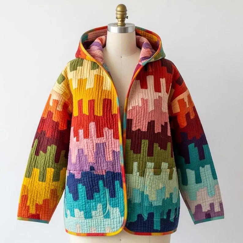 Hooded Quilted Jacket Sewing Pattern | Beginner Friendly, Sizes XXS-4XL (Instant Download)