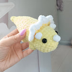No Sew Triceratops Crochet Pattern Beginner Friendly Dinosaur Amigurumi Palm Plushie Dino