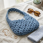 Crochet Flower Granny Square Bag Pattern Boho Daisy Hobo Shoulder Bag  Handmade Cotton Summer Handbag Crochet Pattern