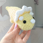No Sew Triceratops Crochet Pattern Beginner Friendly Dinosaur Amigurumi Palm Plushie Dino