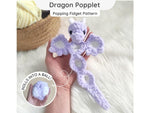 Crochet Wrist Dragon Pattern – Wrap-Around Arm Dragon Plush No Sew Kawaii Dragon Amigurumi in US English Terms Poppet Moon Crochet