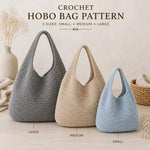 Crochet Hobo Bag Pattern | Minimalist Shoulder Bag | 3 Sizes S/M/L | Beginner Friendly Crochet Bag | Everyday Tote Crochet Pattern