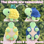 Crochet Turtle with Removable Shells Pattern Bundle 15+ Interchangeable Shell Designs